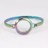 Bangle 5pcs 316L Stainless Steel Screw 30mm Mixed Color Floating Locket 7 8 Inch Bracelet Women Jewelry230v