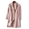 Women's autumn and winter European and American long hand double faced overcoat woolen coat 211018