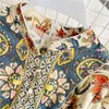 Spring Autumn Casual Women Puff Sleeve Floral Print Dress Vintage Ladies Button Mini Bohemia Fairy 210423