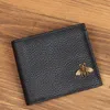 Hommes portefeuilles courts mode homme portefeuille abeille sac à main en cuir véritable carte de crédit porte-cartes de haute qualité avec sac à poussière