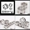 Slugt Tunnels Drop levering 2021 Mix 4 ~ 16mm 80 pcs/Lot Clear Crystal Ear Meters Vlees Tunnelplug helix Piercing Body Sieraden Pirsing SV940