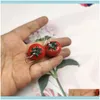 Bengelen sieradendangle kroonluchter 1pair Korea mooie schattige tomaten oorbellen voor vrouwen meisje mode gesimuleerde oordingen verjaardagscadeaus ec54 drop