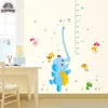 Elephant child height DIY Vinyl Wall Stickers For Kids Rooms Home Decor Art Decals 3D poster Wallpaper decoration 210420