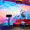 배경 화면 3D 벽지 현대 크리 에이 티브 전기 패션 음악 PO 벽 벽화 바 KTV 클럽 배경 스티커 PVC 방수 전사