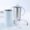 DIY 12oz Düz Süblimasyon Tumbler Sippy Cup Kapağı ve Düz Emzik Kapakları ile Paslanmaz Çelik Kupayı Kullanır Bebek Süt Şişesi Gyq