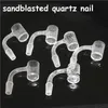 wholesale Sandblast Quartz Banger Smoking Nail avec des murs entièrement soudés de 2 mm d'épaisseur Clous sans dôme inférieurs de 4 mm pour conduite d'eau en verre bong narguilé dab rig