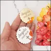 Party Favor Event & Supplies Festive Home Garden 6Pcs Personalized Acrylic Mirro Babyshower Decor Engrave Name Wedding Tags 5Cm 8Cm Round Wi