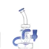 2022 Green Hookah Glash Bong Rury wodne Recycler Tobacco Smoking Bubbler Rury Bongs Butelki Dab Rig z 14 mm miską 7,8 cala lokalna magazyn