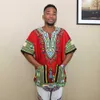 （ファスト）ESTファッションデザインアフリカの伝統的なプリント100％コットンDashiki Tシャツ210716