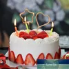 1pcs 17cm 낭만적 인 별 사랑 모양의 결혼 생일 파티 촛불 케이크 토퍼 장식