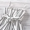 Retailwhole Girl Sling Chiffon Stripe Jumpsuits Skinny Girls barn ärmlösa onepiece onesies jumpsuit 3 färger barn des4913450