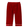 New Arrival Soft Sibling Match Pajamas Boys And Girls Clothes Set Christmas Red Velvet Kids Pyjamas