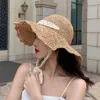 Breite Krempe Hüte Frauen Sommer Sun Panama Aushöhlen Spitze Strohhut Gefaltet Outdoor Caps Freizeit Urlaub Kuppel Strandkappe