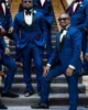 Latest Design One Button Blue Groom Tuxedos Shawl Lapel Wedding/Prom/Dinner Groomsmen Men Suits Blazer (Jacket+Pants+Vest+Tie) W1328