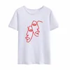 T-Shirt femme 2021 été T-Shirt col rond manches courtes T-Shirt Simple bonhomme allumette personnes Avatars imprimé dames