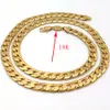 Halsband Flat Cuban Curb Link Chain Solid Gold Authentic Finish 18 K Stamp China 600 8 mm bred 24 tum5617187