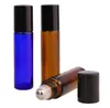 10ml Blue Glass Roller Bottles With Metal Ball for Essential Oil Aromatherapy Perfumes and Lip Balms FreeMake Up