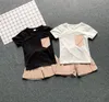 Summer Boys Girls Abbigliamento Set camicia a maniche corte tascabile + pantaloncini a quadri designer vestiti per bambini 2 colori