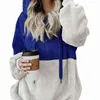 Dames Casual Pluche Hoodies Zipper Patchwork Hooded Trekker Sweatshirt Herfst Winter Lady Hooded Warm Losse Tops Plus Size 5XL 210507