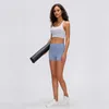 L-01 nowe damskie krótkie spodnie do jogi spodenki do biegania z wysokim stanem dwustronne brokatowe szlifowanie Lady Fitness legginsy dorywczo spodnie sportowe