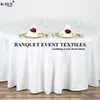 Nappe de Table 10 pièces sans couture 120quot nappe ronde Mariage blanc El couverture superposition Mariage Polyester7872207