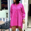 Women Loose Shirt Dress Long Sleeves Button Up Casual Fashion Female Plus Size African Spring Elegant Office Ladies Classy Robes 210416
