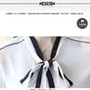 Women Blouses White blusas mujer de moda Long Sleeve Tops Ladies Shirts Bow Tie Elegant Blouse 905B 210420