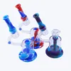 Glass Bong Water Bongs Dab Rig Silicone Hookah Smoking Pipe Creative Microscope Modeling with Glass Bowl LEDベースPI4166170