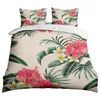 Sängkläder sätter polyester blommig ros tropiska löv mönster 3pcs duvet täcker 3d print fancy designs set au oss brittiska storlek