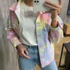 Printemps et automne amour câlin les mêmes vêtements couleur arc-en-ciel veste tie-dye hommes femmes 211014