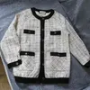 Frauen Mode Mantel Herbst Winter Dünne Karierte Einreiher Tweed Casual Lose Plaid Jacke Oberbekleidung 210514