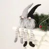 أزياء جديدة عيد الميلاد مخطط كاب دمية مجهول الهوية السويدية Gnome Gnome Old Man Dolls Toy Christmas Tree Ornament Decoration Home Decoration