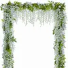 Decorative Flowers & Wreaths 2M Wisteria Artificial Vine Garland For Mariage Wedding Garden Decoration Home Decor Fack Plantas Artificiales