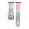 For 38mm 40mm 41mm 42mm 44mm 45mm Deluxe Fashion Designer Watch Straps Series 7 6 5 4 3 2 1 Wristbands High-grade Colours Leather Smart Bands Watchband