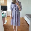 夏のドレスのための夏のドレスは紫色の8946 210427を持つ女性のシフォンパーティーESの女性