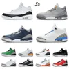 Mens Basketball Shoes 3s 3 UNC Jumpman sneakers Court Purple Cool Grey Katrina fragment Varsity Royal NRG Cement White Black Orange Red A Ma Maniere