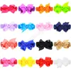 Grosgrain Lint Bogen Hoofdband Mode Handgemaakte Haak Baby Meisjes Haarband Bowknot Haaraccessoires Vakantie geschenken 16 kleuren