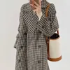 Blends Women Pliad Coats Double Breasted Wool Winter Outwear Warm Elegant Loose Retro Female Casual Long Clothe 210525