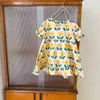 韓国の女の子のファッションの花のドレス子供のための幼児の夏の因果関係服210529