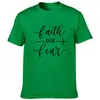 Fashion Men's Summer T Shirt Jesus Faith Over Fear Casual Harajuku T-shirts Christians Short Sleeve Man Tees Male Tops Camisetas