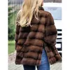 New Haining Fur Imitation Vest Lady's Medium Long Women's Brown Coat 211207