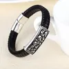 Charm Bracelets XiongHang Bracelet Hand Weave Black Leather Rope Chain Stainless Steel Magnetic Buckle Bangles Men's