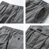 Sommar män armé shorts högkvalitativa multi-pocket ren bomull lastficka mode casual vandring lös 210716