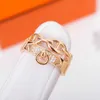 S925 Silver Hollow Band Band Ring مع الماس في 18K Rose Gold مطلية للنساء هدية المجوهرات للمجوهد لها صندوق PS33853755482