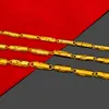 Популярное вьетнамское золотое мужское ожерелье из горящего золота, однотонное чистое шестиугольное бамбуковое ожерелье, винтажное ожерелье для босса, позолоченный орнамент Who3517737