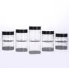 Vente en gros 5g 10g 15g 20g 30g 50g 100g Pots de crème pour le visage Bouteille Bocal en verre vide Récipients cosmétiques avec couvercle noir pour emballage de voyage SN4002