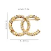 Luksusowa marka projektant podwójnych liter Pins broszki kobiety złoto srebrne crysatl perłowa krążka krasnola