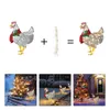 Courtyard Juldekoration Scarf Lights Chicken Ornaments Garden Pendant Home Decor Navidad Natal Kids Gift New Year 2022