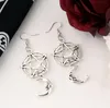 20 paires/40 pièces boucles d'oreilles à breloques rétro Punk pentagramme lune boucles d'oreilles pendantes pour femmes fille