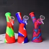6.0inches Rainbow Horn Collectible Hookah Silicone Pipe Smoking Tobacco Water Pipe